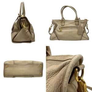 Prada Vitello Bauletto White bag Daino Leather beige